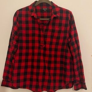 Madewell buffalo check popover flannel shirt